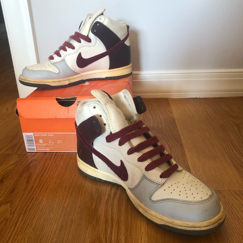 Nike Dunk High tops natural grey/deep garnet-sail